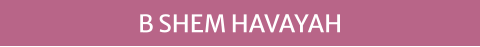 B SHEM HAVAYAH